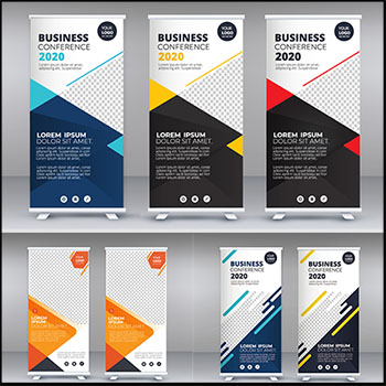 5套企业公司介绍易拉宝展板海报蚂蚁素材网矢量素材精选