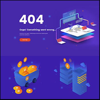 3款金融科技网页404错误蚂蚁素材网矢量插图精选