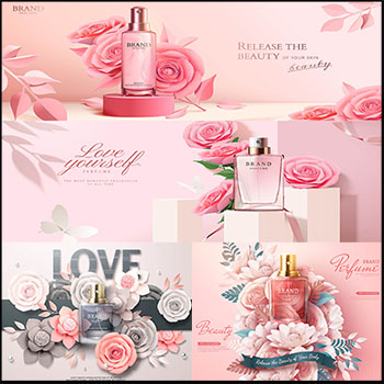 情人节香水促销打折横幅海报模板