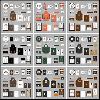 8套咖啡店企业LOGO标志企业标志蚂蚁素材网矢量模板精选