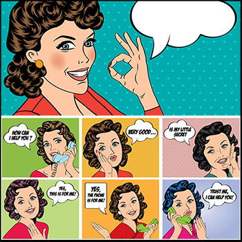 10P欧美复古漫画女人蚂蚁素材网矢量插图精选