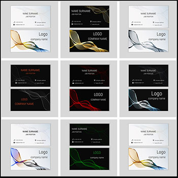 8款抽象背景个人企业名片蚂蚁素材网矢量素材精选