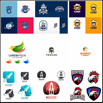 12款游戏动物航天火箭矢量LOGO图标