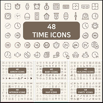 8套箭头婴儿用品房地产等蚂蚁素材网矢量图标精选