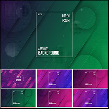7款彩色抽象几何背景高级矢量插画