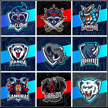 10款游戏风格动物矢量LOGO图标