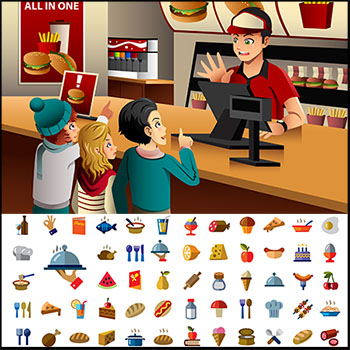 12套汉堡鸡翅披萨等快餐食物插图