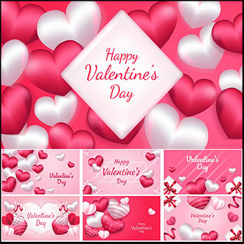 七夕情人节爱心背景横幅促销广告蚂蚁素材网矢量模板精选