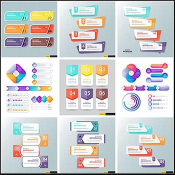 20套信息图表标签蚂蚁素材网矢量素材精选