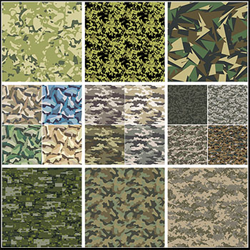 24款军人迷彩服无缝背景蚂蚁素材网矢量素材精选