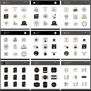 12套咖啡店美食店LOGO图标蚂蚁素材网矢量素材精选