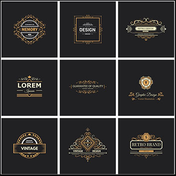 欧式精致花纹LOGO标志婚礼请柬图案蚂蚁素材网矢量素材精选