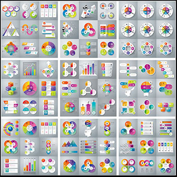 15套商务大数据信息图表思维导图PPT蚂蚁素材网矢量插图精选