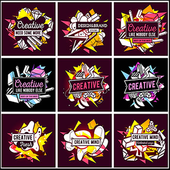 创意抽象构图蚂蚁素材网矢量插图精选