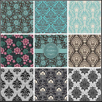 欧式墙纸花纹无缝背景蚂蚁素材网矢量素材精选