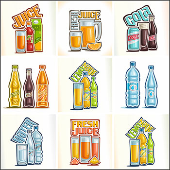 饮料和果汁蚂蚁素材网矢量插图精选