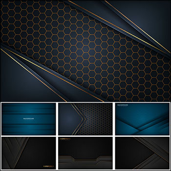 8款多边形蜂窝网格抽象横幅背景蚂蚁素材网矢量素材精选