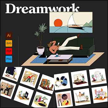 17个时尚创意拟人化UI插画蚂蚁素材网矢量素材精选