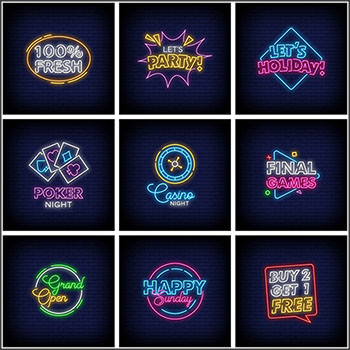 15款霓虹灯文字标志蚂蚁素材网矢量素材精选