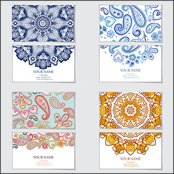 6套欧式花纹图案名片卡片蚂蚁素材网矢量素材精选