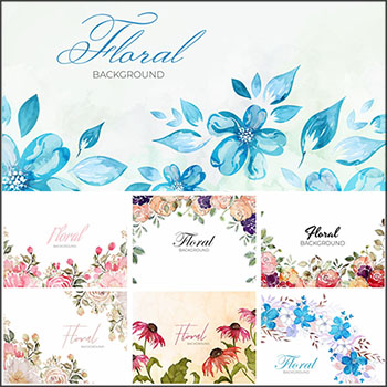 复古水彩花卉装饰背景蚂蚁素材网矢量素材精选