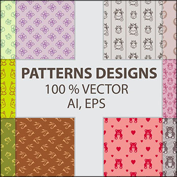 卡通动物数字纸张图案无缝背景蚂蚁素材网矢量素材精选