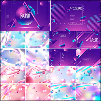 20款带有液体气泡抽象背景蚂蚁素材网矢量素材精选