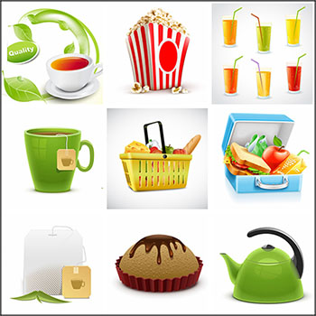 25款汉堡薯条热狗快餐美食和果汁饮料蚂蚁素材网矢量素材精选