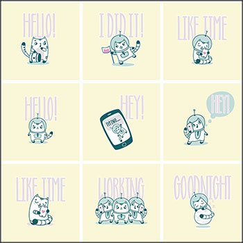 有趣的拟人化猫咪宇航员卡通插画蚂蚁素材网矢量素材精选