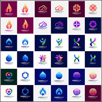 52个水滴火焰云朵花卉企业LOGO标志蚂蚁素材网矢量素材精选