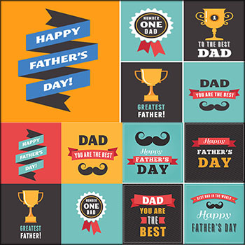 父亲节快乐文字超人父亲卡片插图蚂蚁素材网矢量素材精选