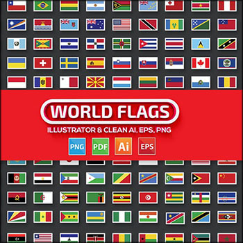 188个国家国旗标志蚂蚁素材网矢量素材精选