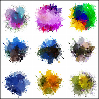 12款水彩墨迹水彩斑点抽象背景蚂蚁素材网矢量素材精选