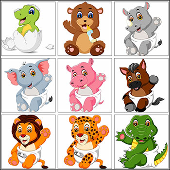 11款可爱卡通野生动物插图蚂蚁素材网矢量素材精选