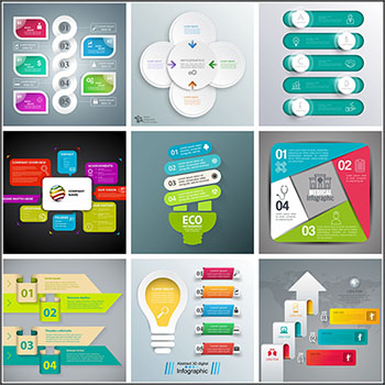 20款圆形长条形分类信息图表蚂蚁素材网矢量素材精选