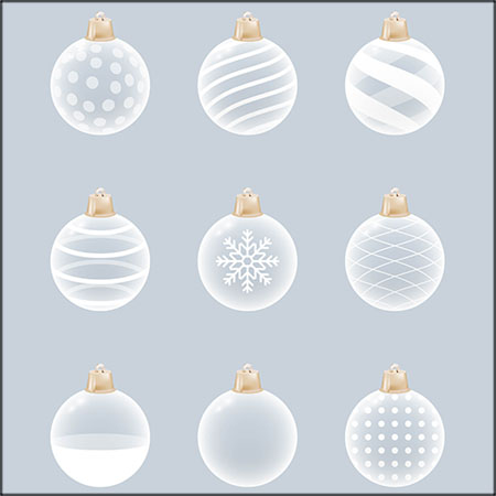 12个圣诞节装饰品圣诞球蚂蚁素材网矢量素材精选