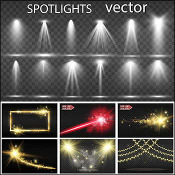 14款耀眼的放射光和舞台产品灯光光照蚂蚁素材网矢量背景精选