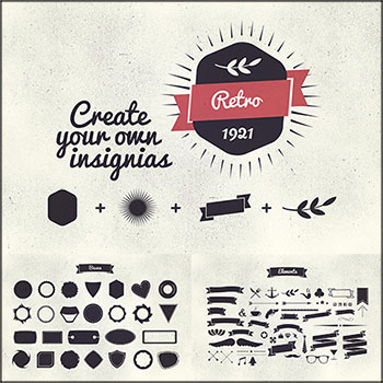 徽章图标横幅植物叶子等套装蚂蚁素材网矢量素材精选