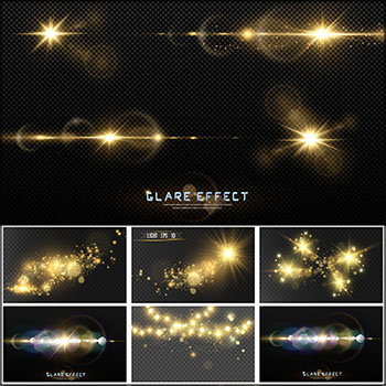 14款黄色光束光效光斑蚂蚁素材网矢量背景精选素材