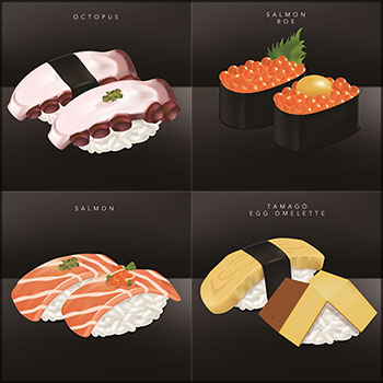 日本料理寿司写实插图蚂蚁素材网矢量素材精选
