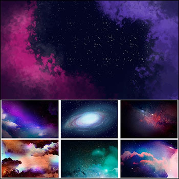 日全食星空银河奇幻景观背景蚂蚁素材网矢量素材精选