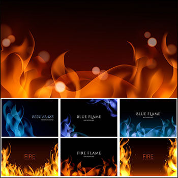 9款红色火焰和蓝色火焰背景蚂蚁素材网矢量素材精选