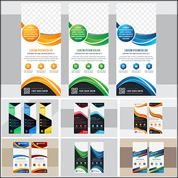 8套企业宣传展板易拉宝蚂蚁素材网矢量模板精选