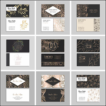 高端大气复古花纹背景个人名片蚂蚁素材网矢量模板精选