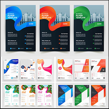 8套企业公司介绍3折页小册子传单蚂蚁素材网矢量素材精选