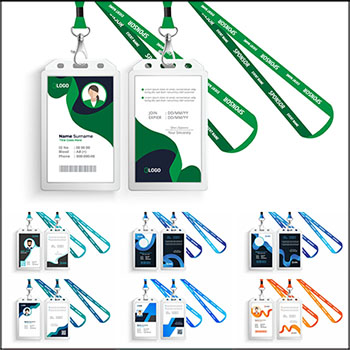 7款工作证上岗证ID卡蚂蚁素材网矢量素材精选