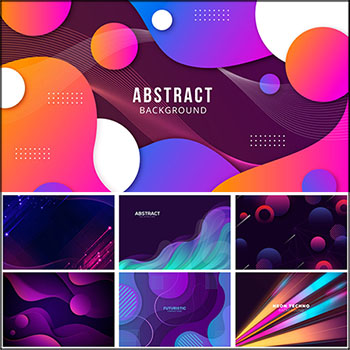 8款动态形状渐变抽象背景蚂蚁素材网矢量素材精选