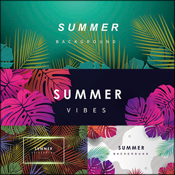 热带植物装饰夏季超市促销横幅海报蚂蚁素材网矢量背景精选