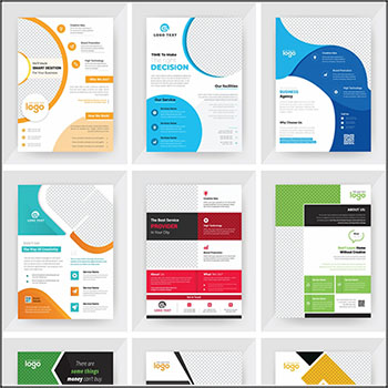 9款企业宣传单企业简介蚂蚁素材网矢量素材精选