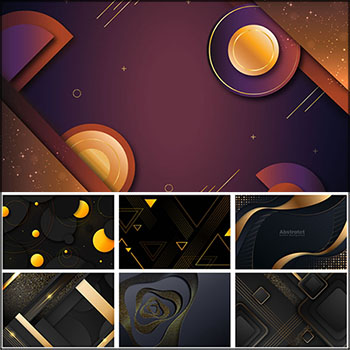 8款有层次的金色粒子线条装饰蚂蚁素材网矢量背景精选